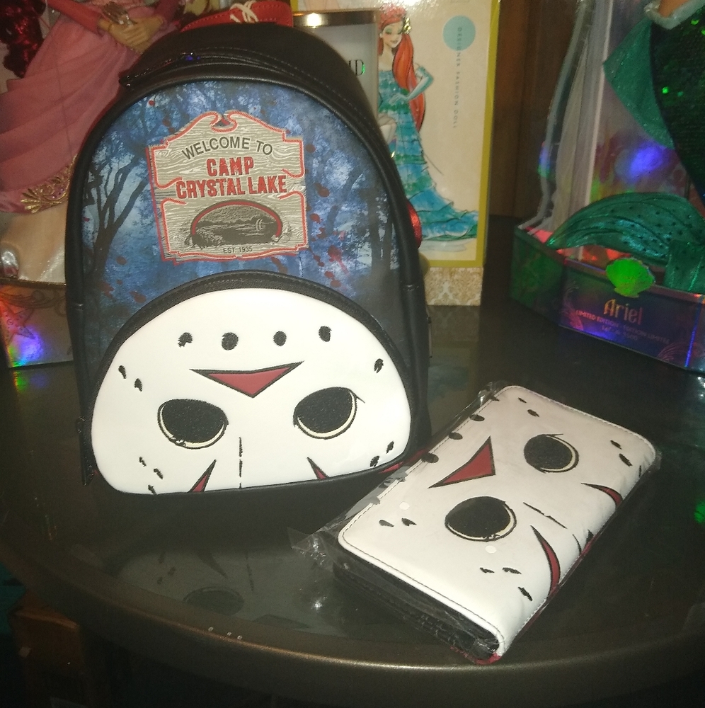 Loungefly Friday The 13th Mini Backpack + Wallet